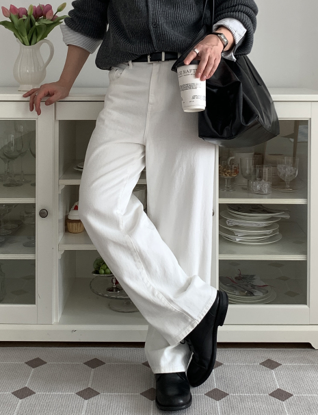 Pierre Back Banding Washed Wide Pants