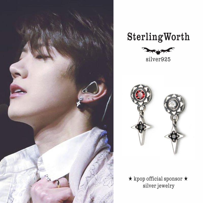 Sunlight430-D2 Garnet silver earring
