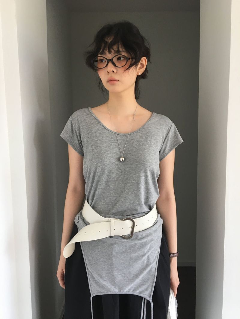 Wide oval buckle belt(2color)