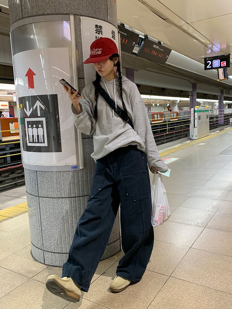 STRIPE STRING HOOD (2C)
