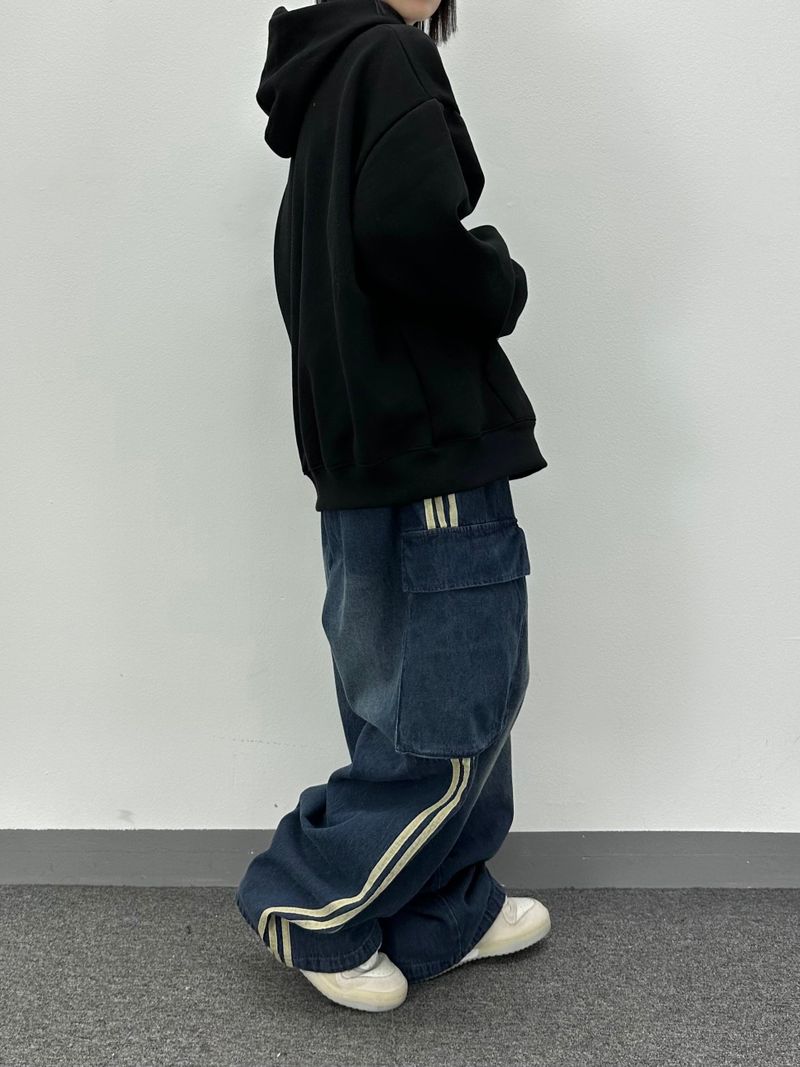  denim track cargo pants