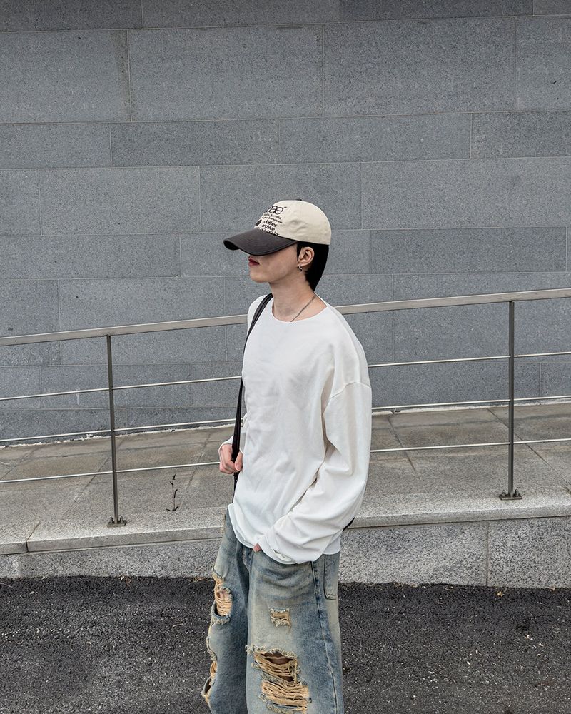 シアーローエッジワッフルロングスリーブ