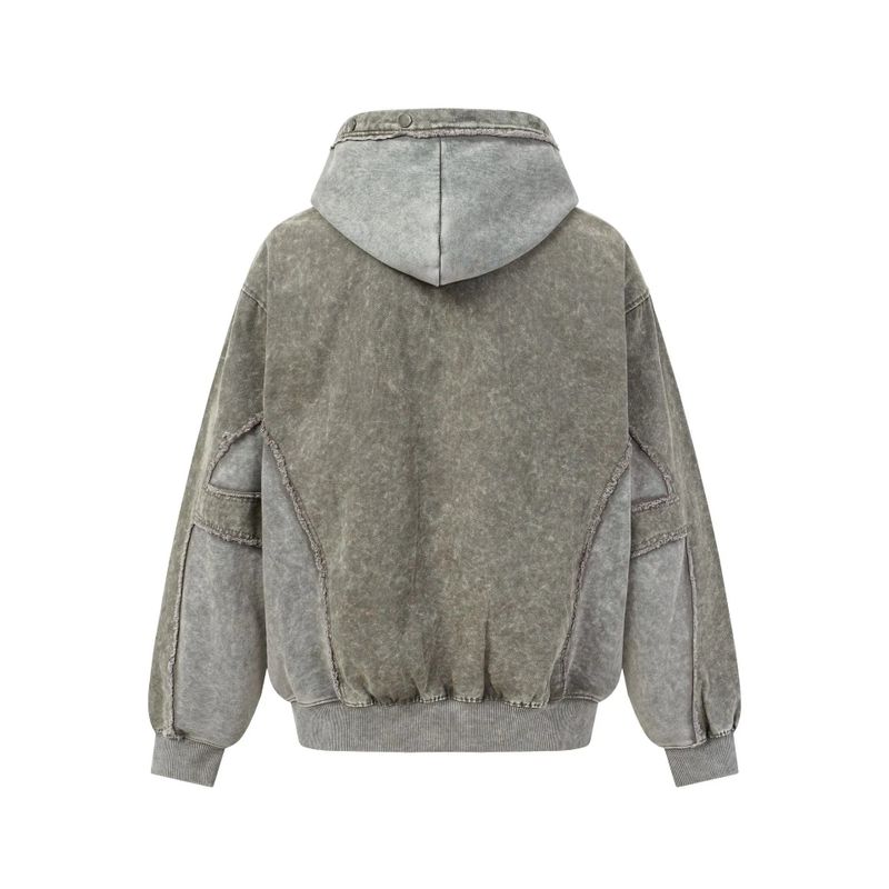 Jade Washed Panel Hood Jumper