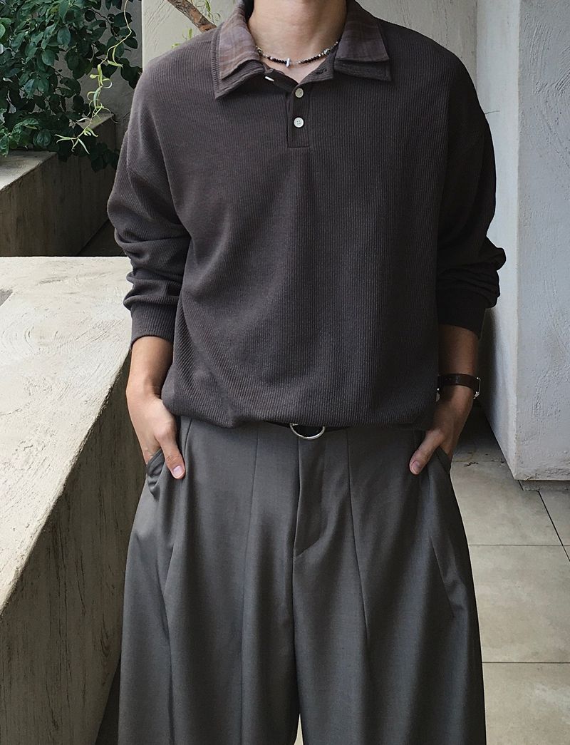 SSROOM（エスエスルーム）の「Porta Double Collar Knit 3C（Tops）」