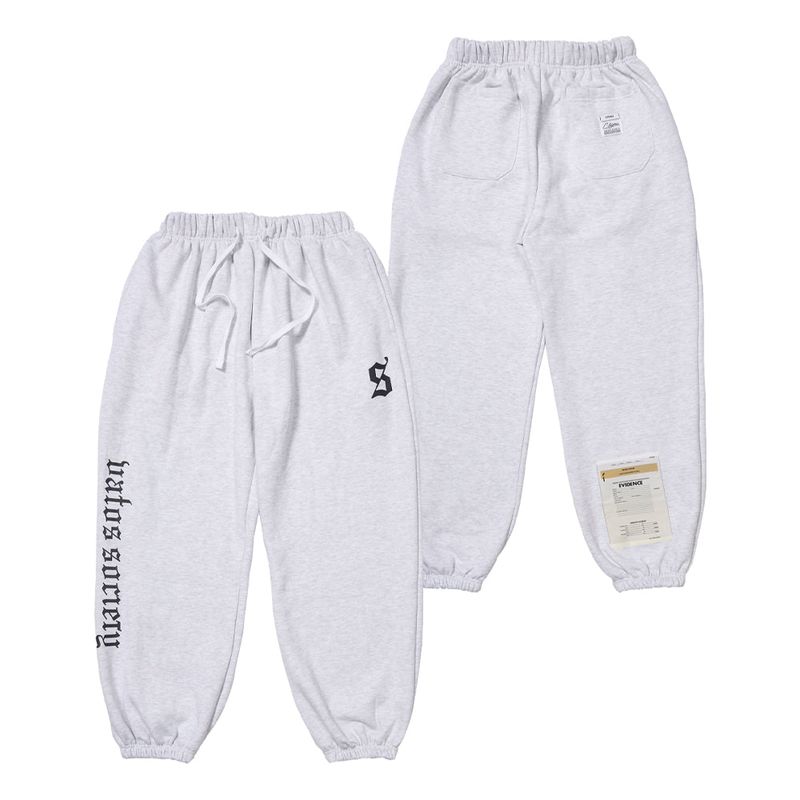 STIGMA（スティグマ）の「OLD LETTER WIDE JOGGER PANTS  WHITE MELANGE / BLACK（Pants）」