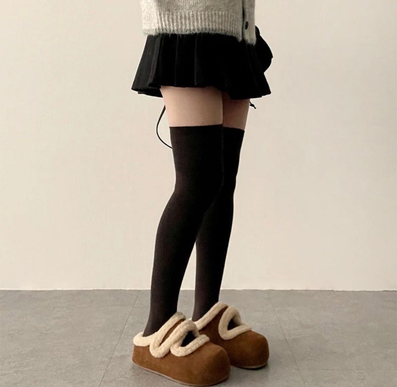 Guts warm pleats A-line wool miniskirt