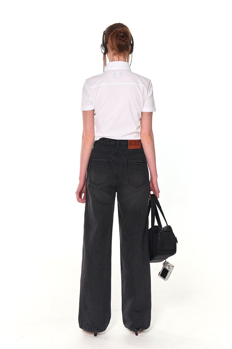 SLIM LINE CROP SHIRTS (WHITE)