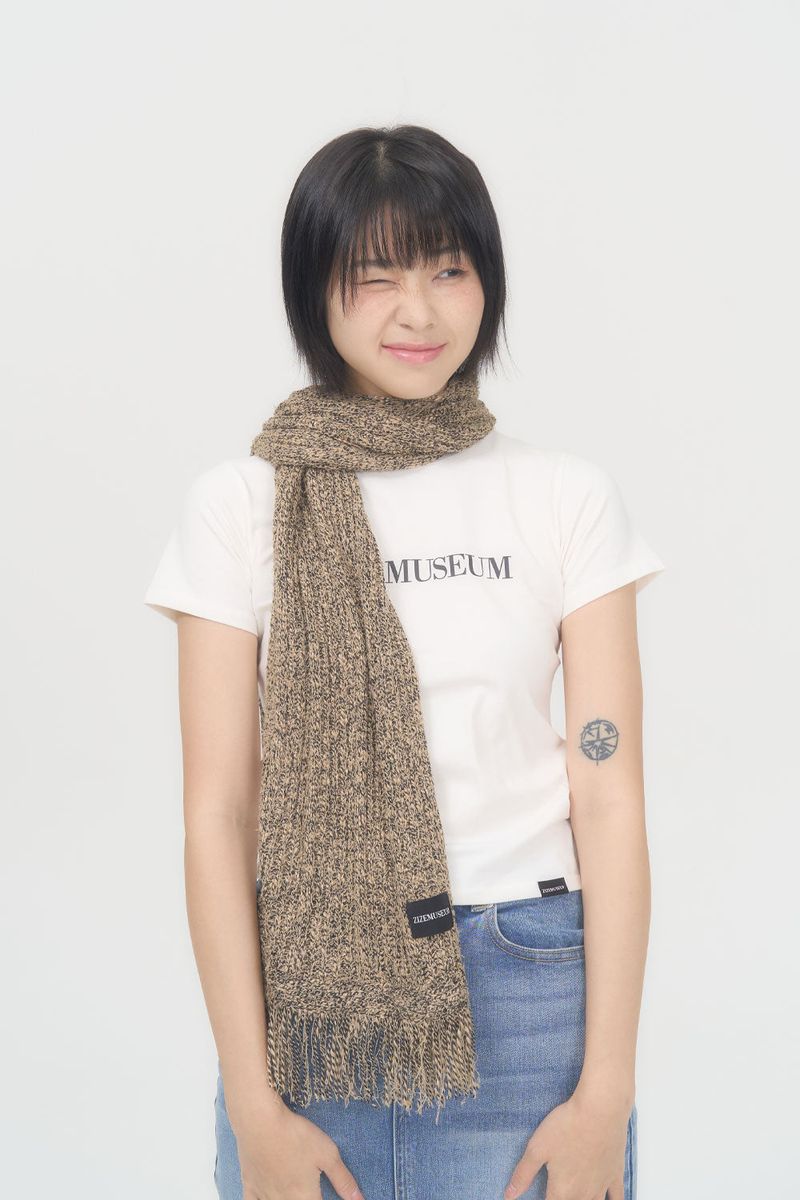 MIX KNIT MUFFLER (BEIGE)