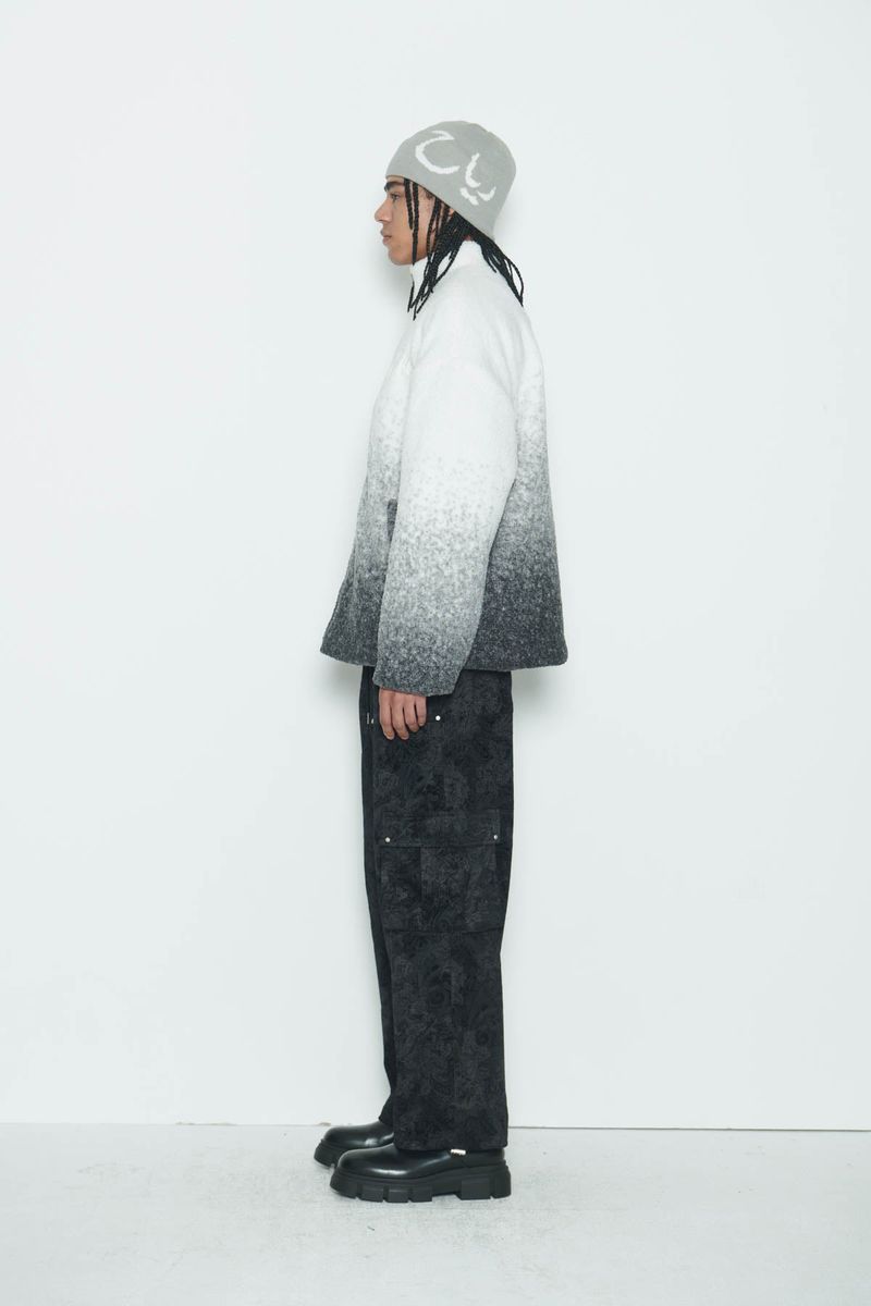 Grey Gradation Sherpa Fur Jacket