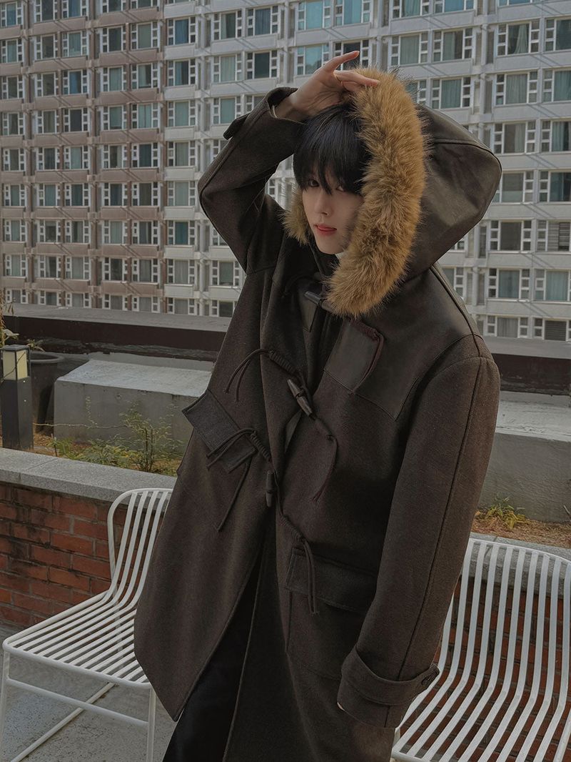 3 TAP Wool Fur Hood Duffel Coat (2color)