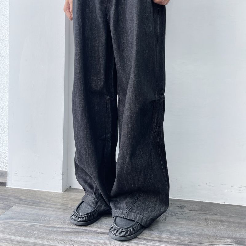 Ink Black Draped Trousers