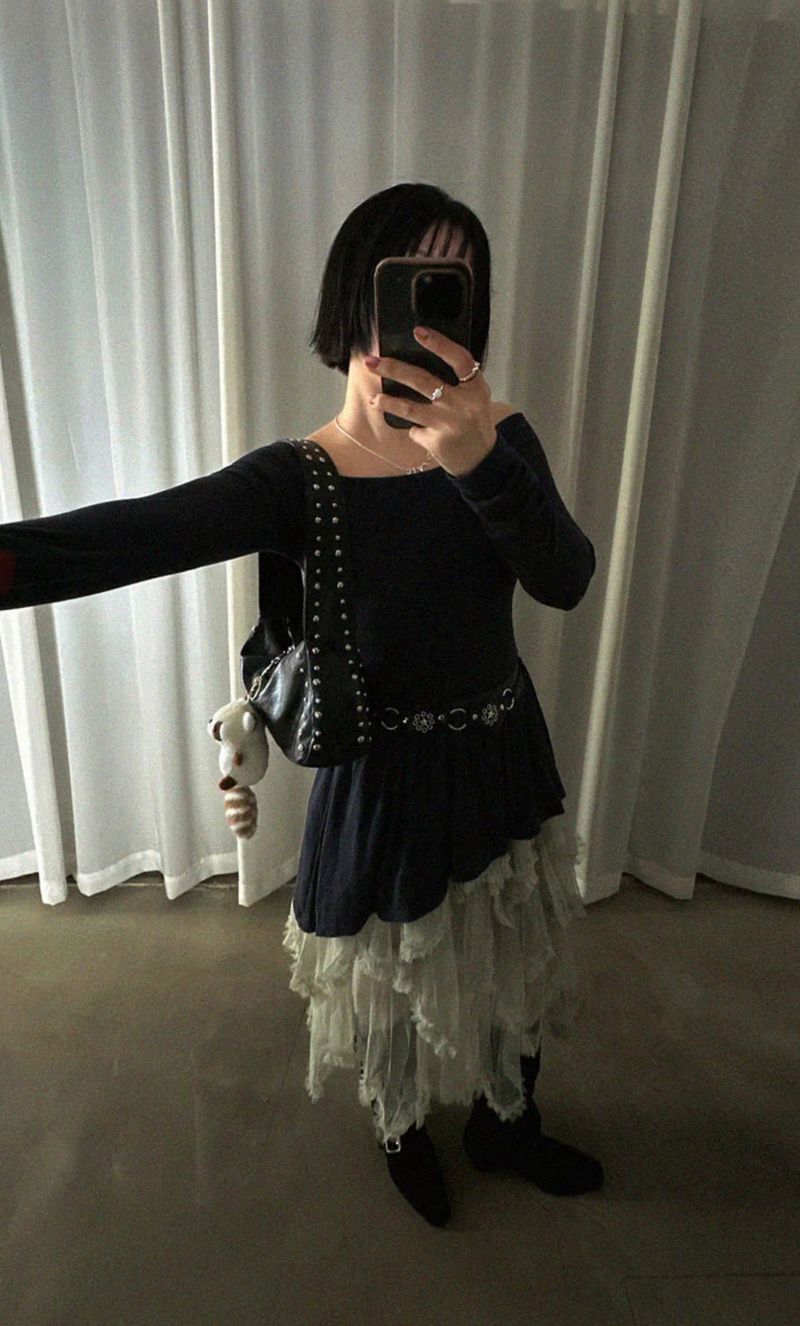 BUDDY FRILL CAN CAN UNBALANCE SKIRT (3COLORS!)