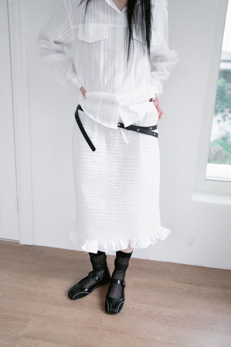 eyelet long belt(2colors)
