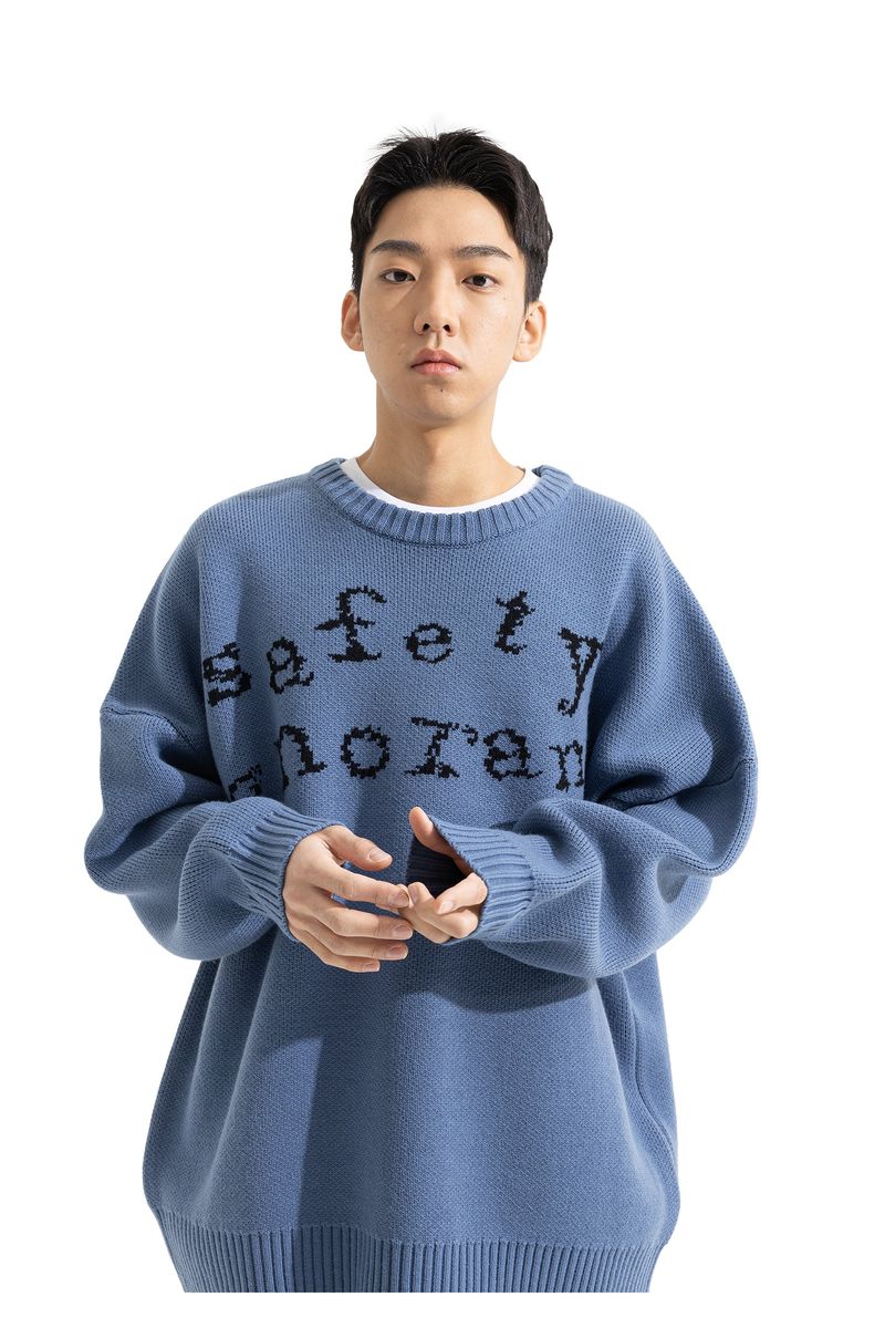 SAFETY LETTERING WOOL KNIT MWZNT001