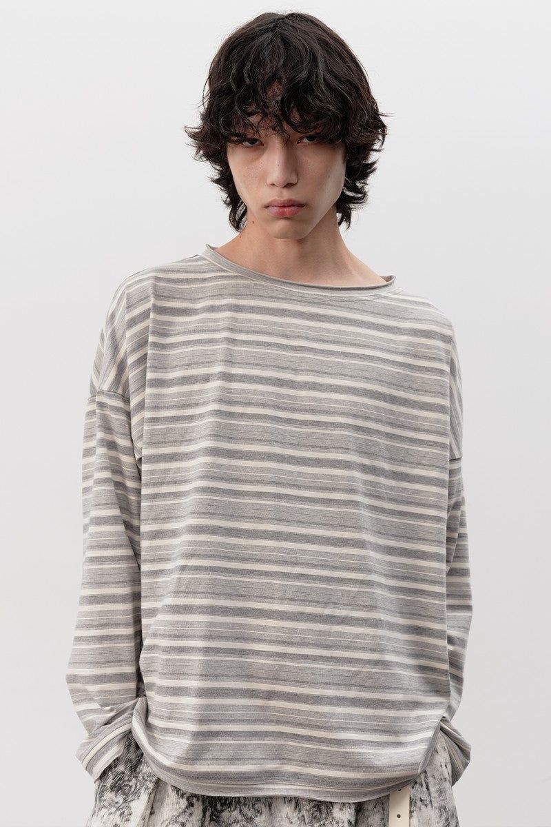 Striped Rolled Cuff Long Sleeve