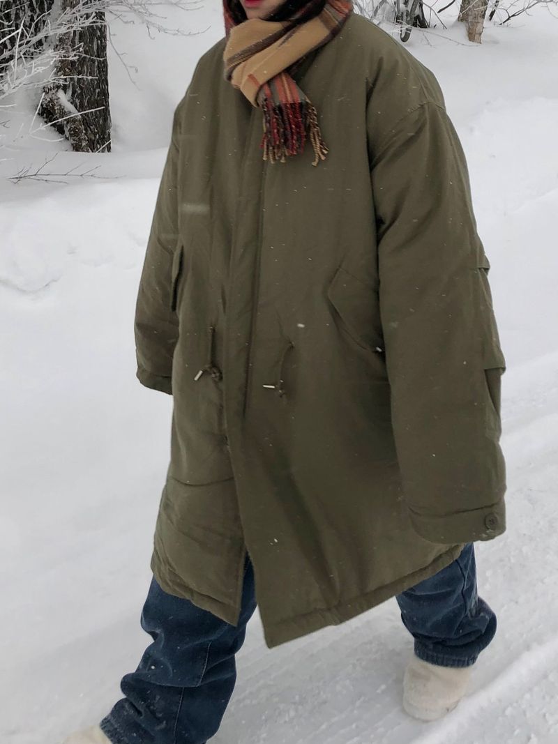 Nieve long fishtail padding parka