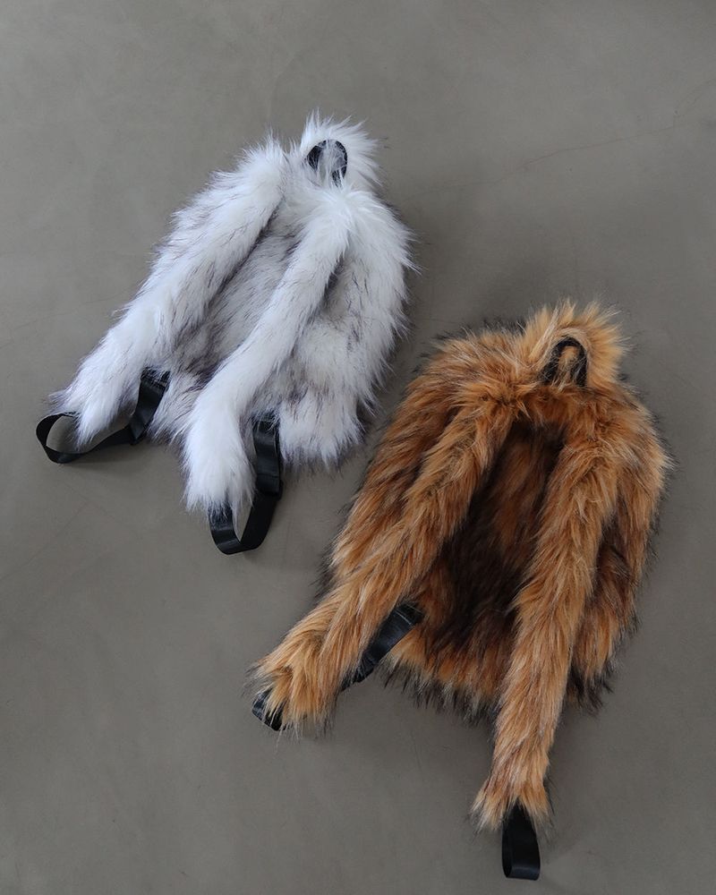 Raccoon Fake Fur Backpack