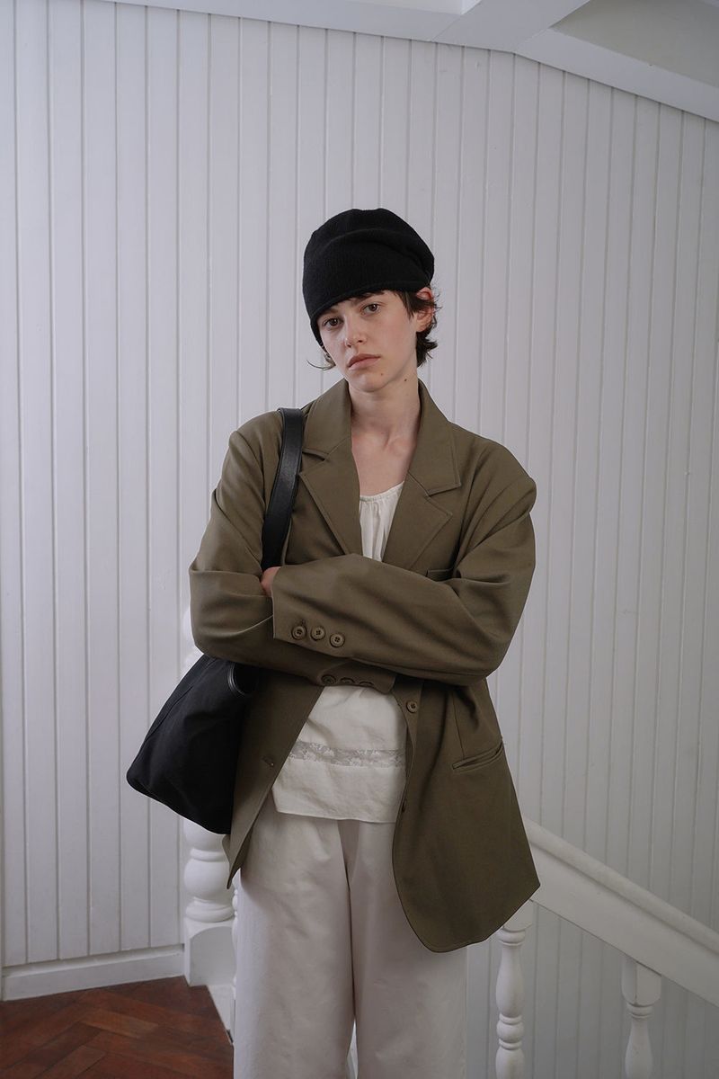 Row classic jacket_khaki beige