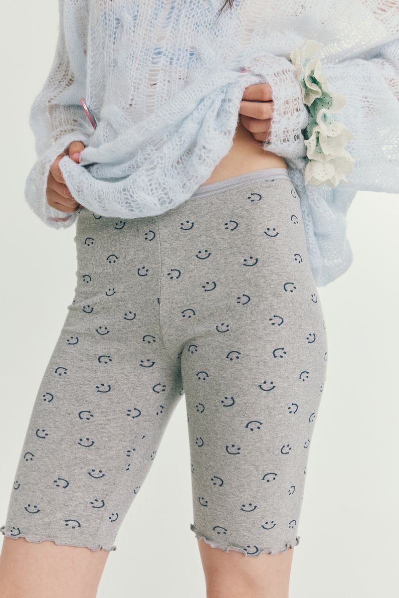smile leggings grey