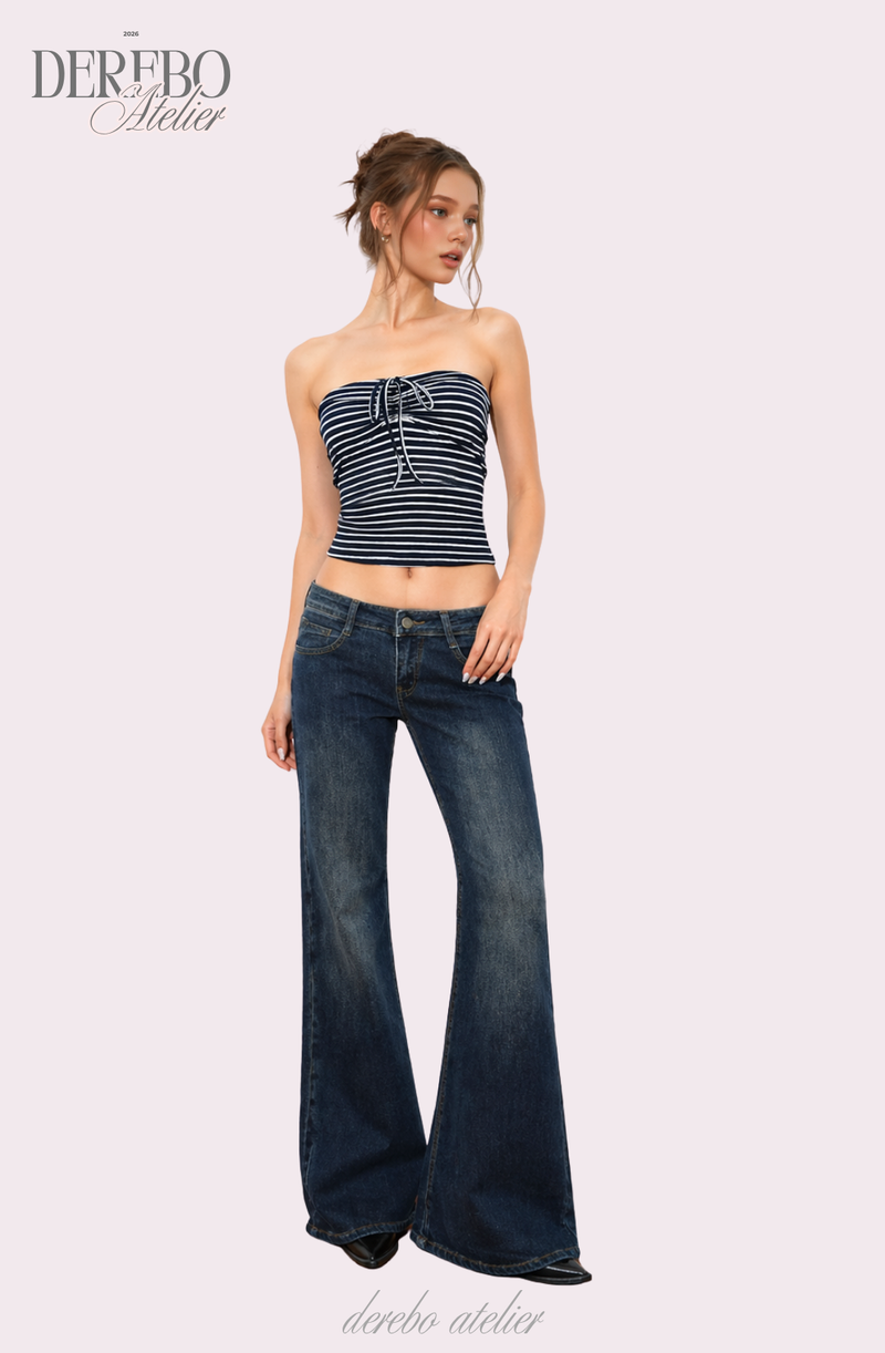 deep blue flow bootcut denim pants, regular (REGULAR)