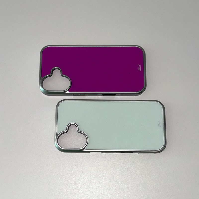 [MADE] [+MagSafe] BASIC PURPLE PHONE CASE (glass silver bumper)