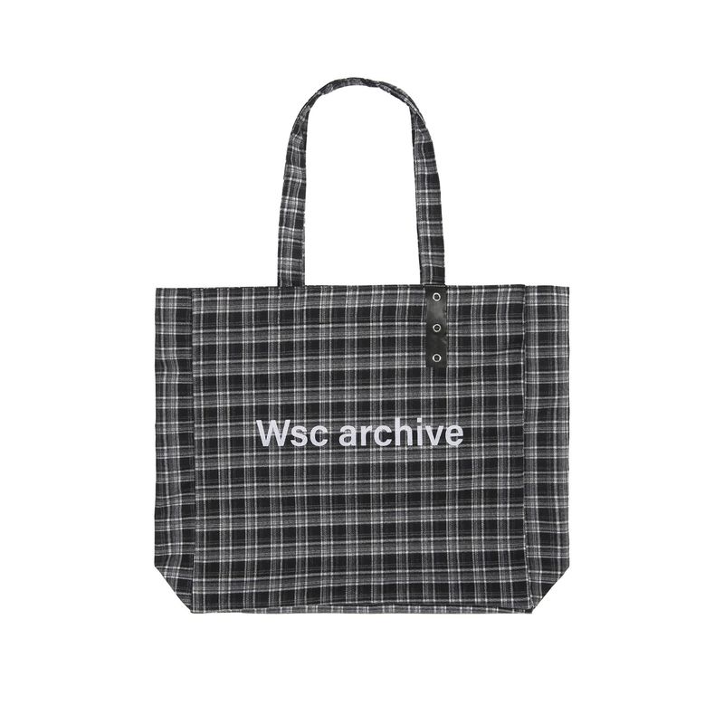 Wsc archive（ダブリューエスシーアーカイブ）の「Check eyelet shopper bag 001（Bags）」