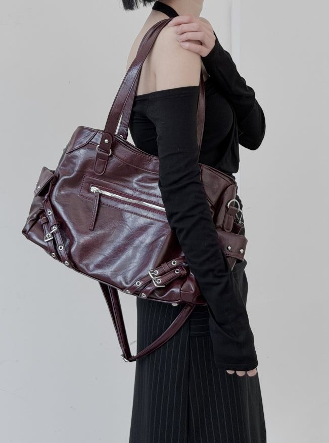Motor Leather Shoulder Bag