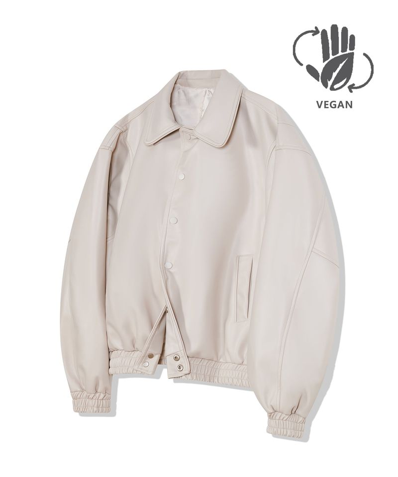 standard error（スタンダードエラー）の「87-STAN030 [Vegan Leather] Voldest Stylish Line Varsity Leather Jacket Ivory（Jackets/Outerwear）」