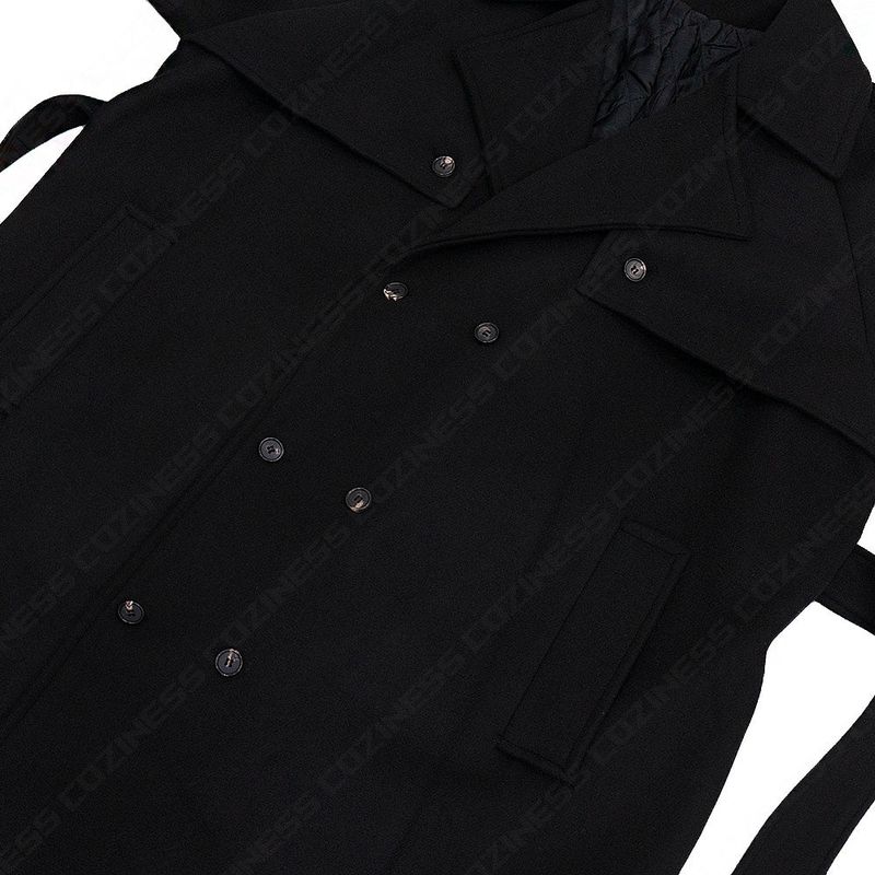 SK Button slit wool robe long coat (3 colors)