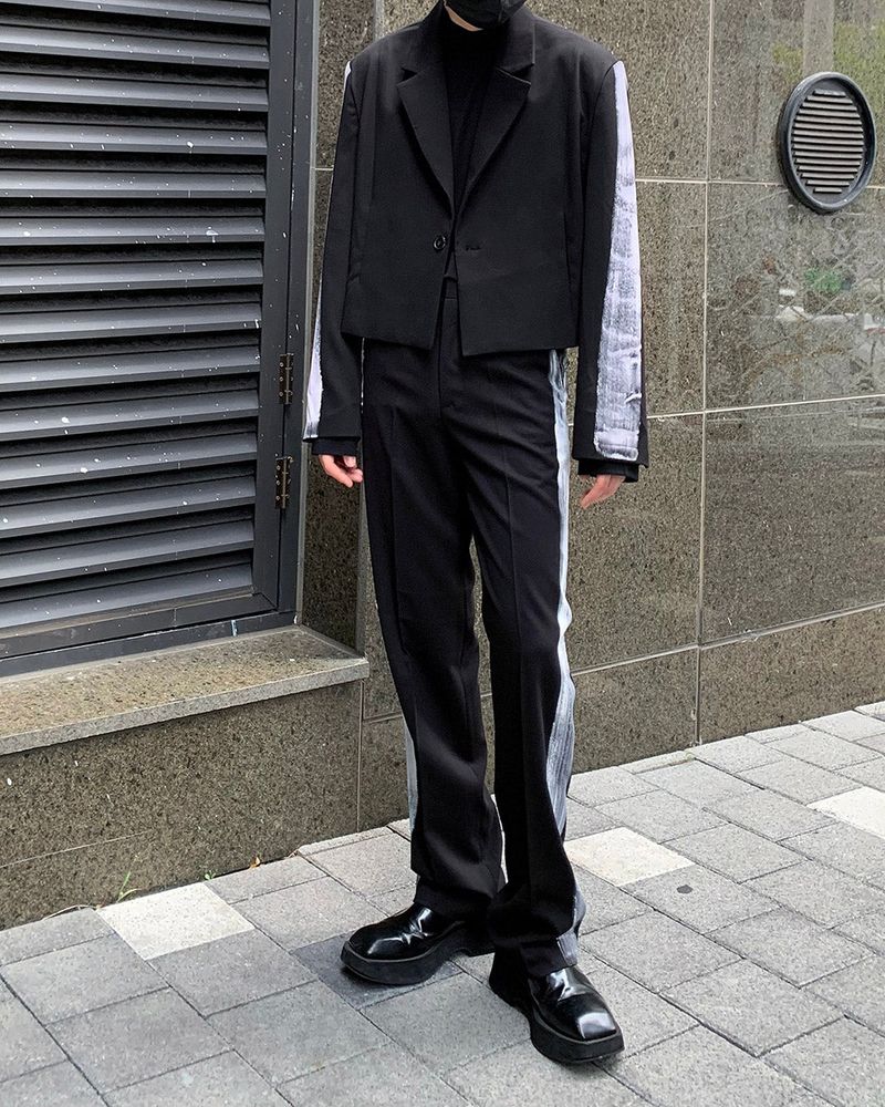 MO Raon Painting Straight Slacks (Set - Up)