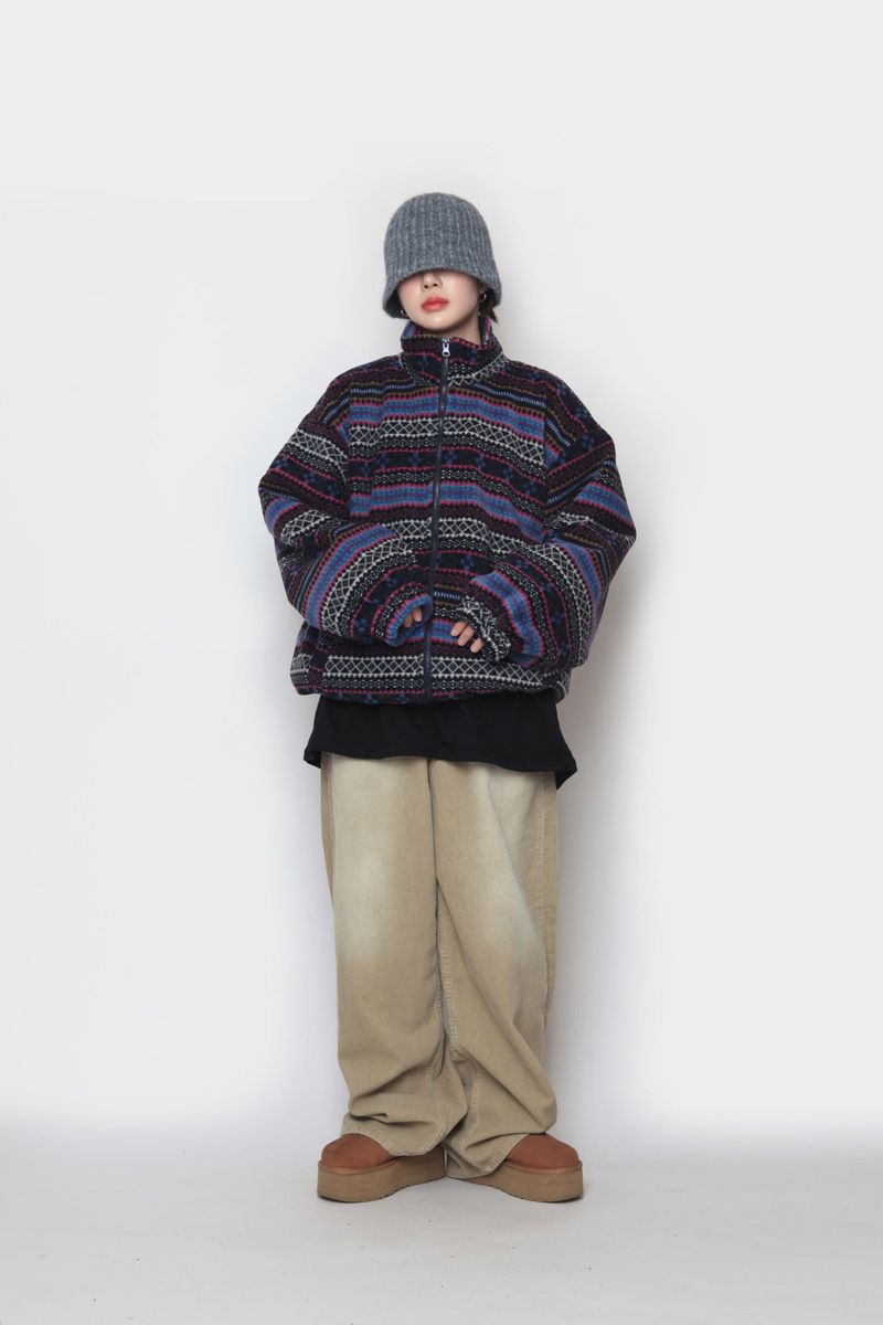 Elle Pattern Fleece Jacket