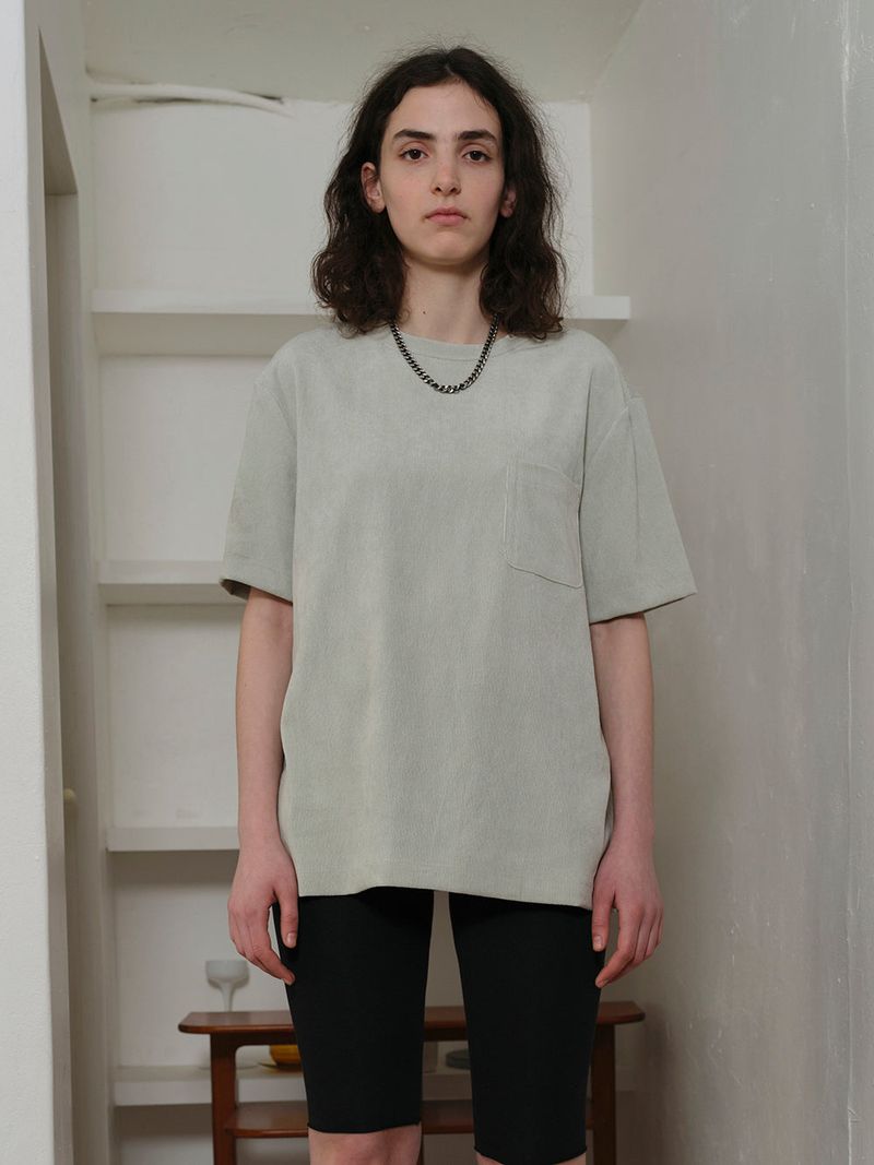 YOUNGOH(ヨンオ)の「CORDUROY T-SHIRT GRAY(Tops)」