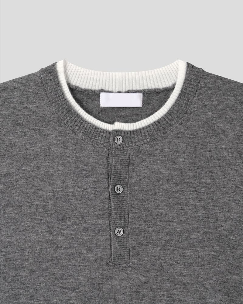Eren Layered Henley Neck Knit