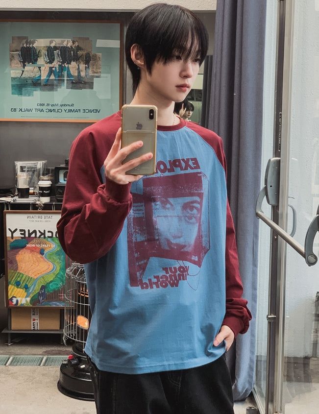 Vision Color Matching Raglan Long Sleeve
