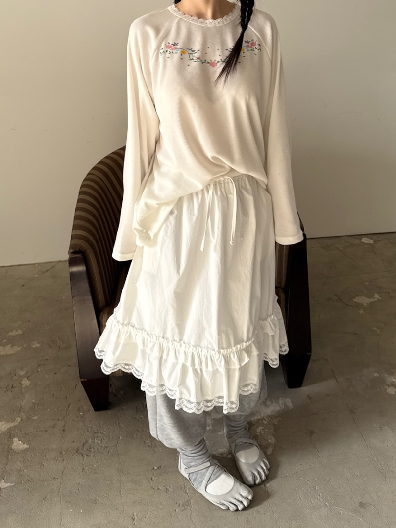 garden waffle lace T