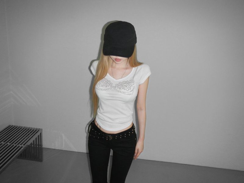 viviana corset cubic tee(4 color)