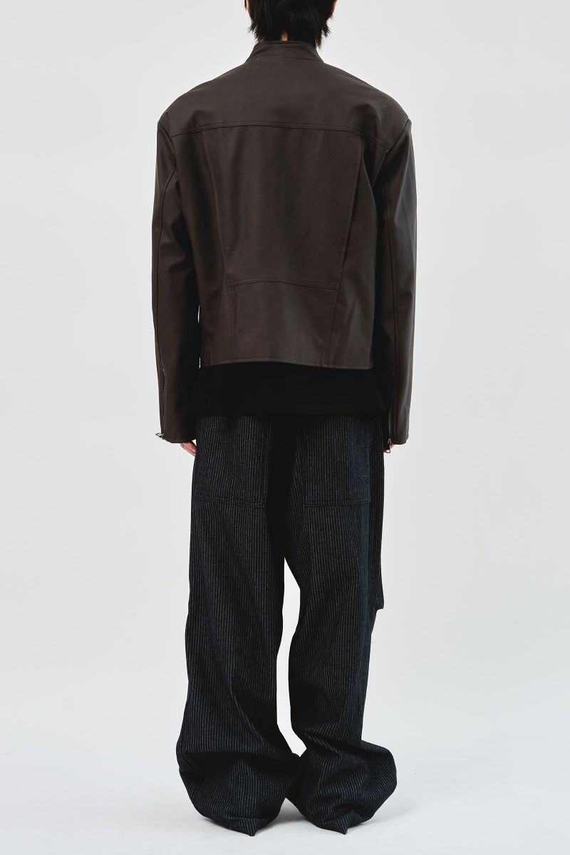 Matt Biker Leather Jacket (2color)
