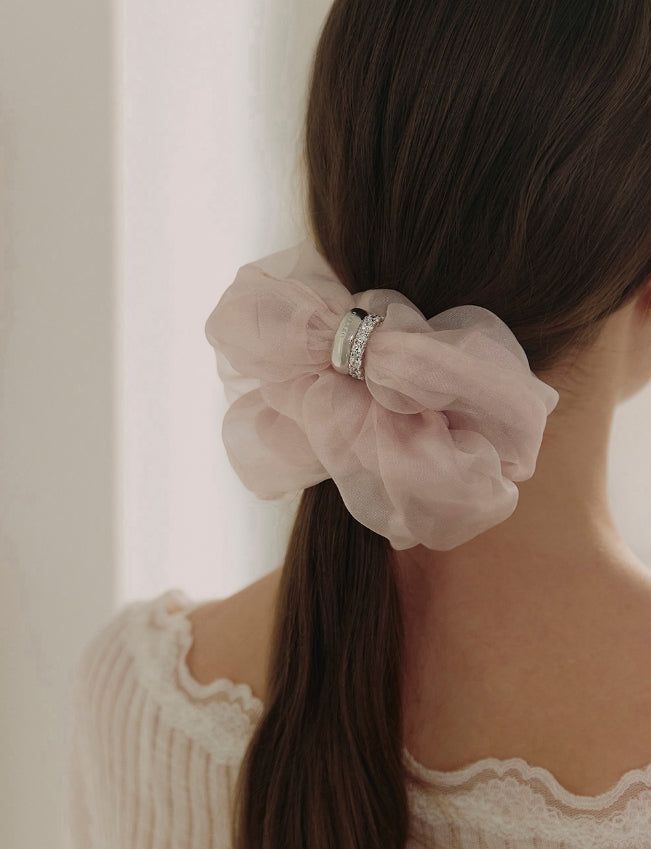 hyeres lor（イエール・ロール）の「26SS★ Duo Shine (W) Duo Tulle Scrunchie（Hair Accessories）」