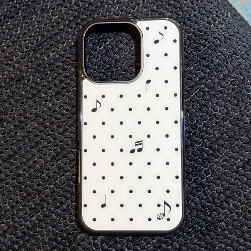 [MADE] xs ♩♪♬ dot. (white) glass bumper iPhone case