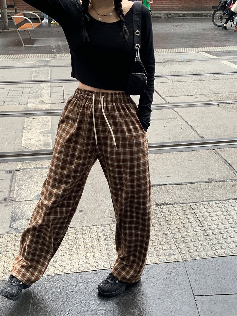 [MADE] Vino Checkered Banded Waist Pants