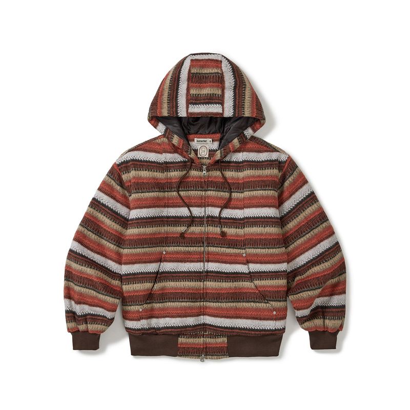 karactor（カラクター）の「Wool fleece hooded zip-up jacket / Orange brown（Jackets/Outerwear）」