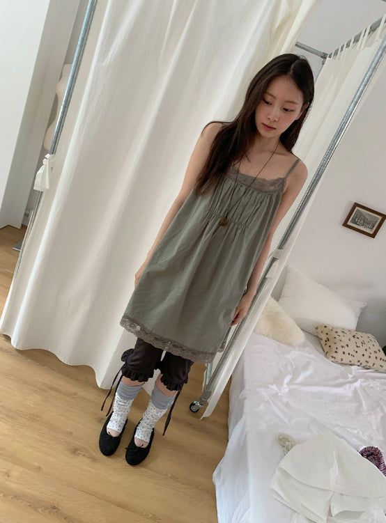 BAON（バオン）の「Umi Shirring Layered Lace Sleeveless One Piece（Dresses）」