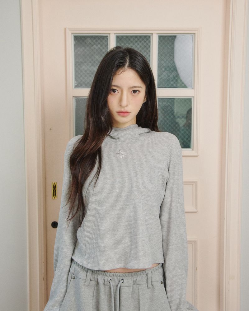 UPDRAFT（アップドラフト）の「Waffle Cotton Blend Hoodie [Melange Grey]（Tops）」