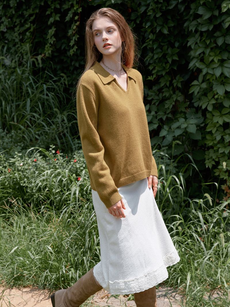 SERIN v-neck collar wool knit