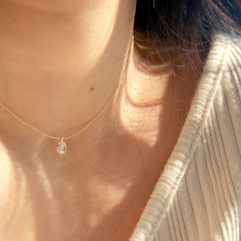 [CCNMADE] Rounded Silver Pendant Necklace (3color)