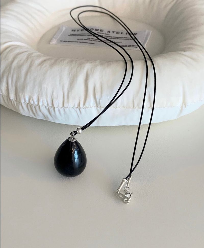 Silver925 Black Drop Necklace