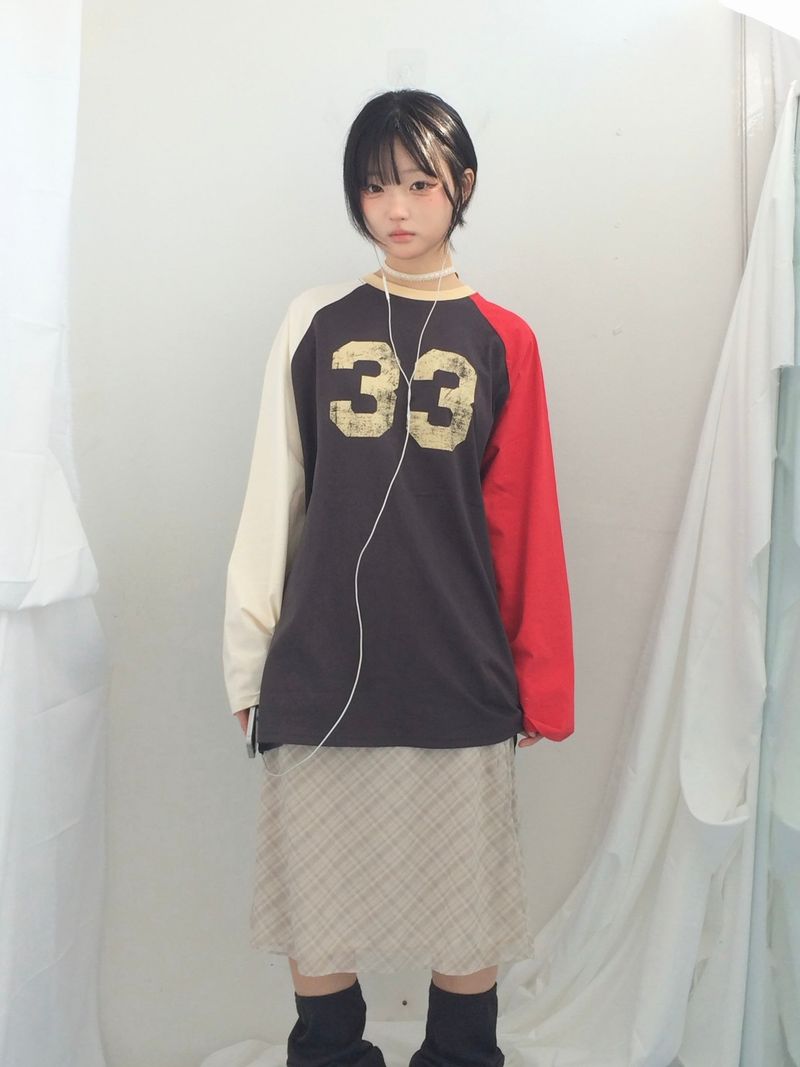 ner.ui.bin(ノエビン)の「Number-printed color long sleeve(Tops)」