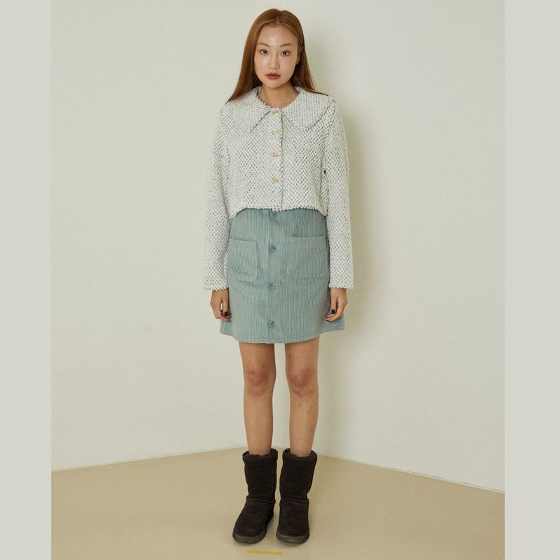 Azure short cardigan (white)