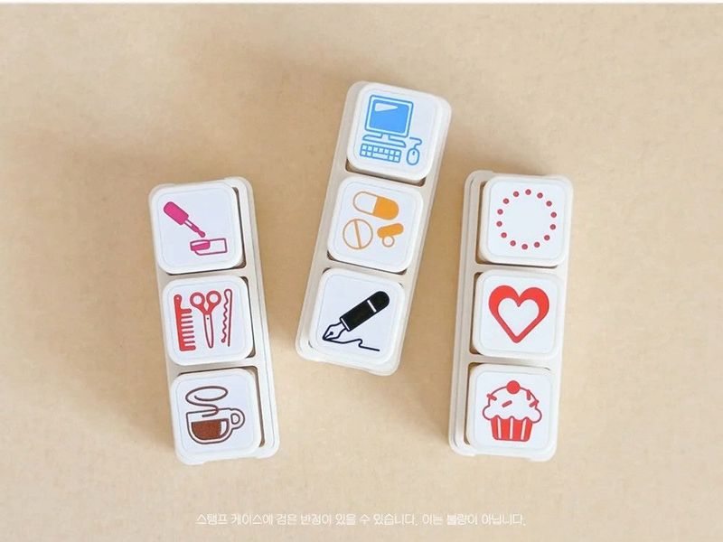 3 design push stamp
