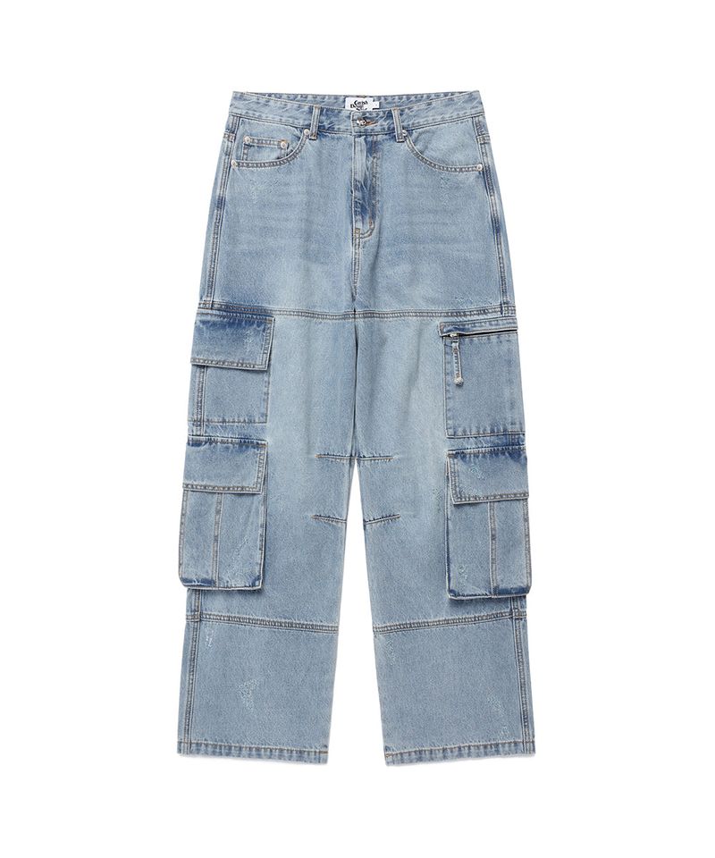 cavish（カビシ）の「WASHED DENIM CARGO PANTS BLUE(CV2ESUD111A)（Pants）」